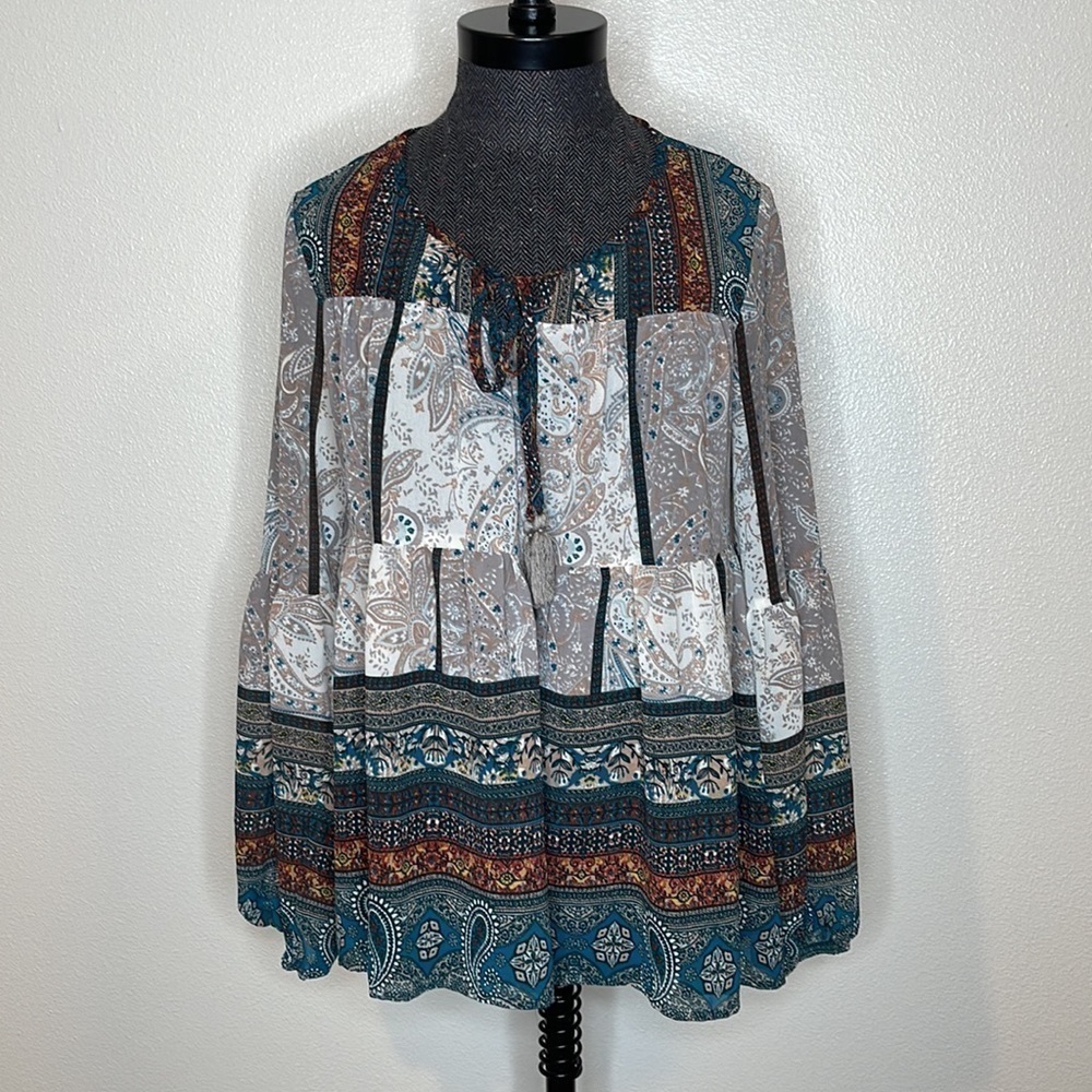 Knox Rose Peasant Boho Blouse Size XS - Picture 1 of 9